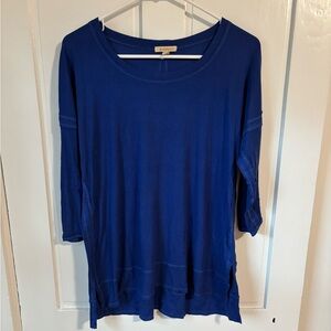Bordeaux Royal Blue Long Sleeve Top